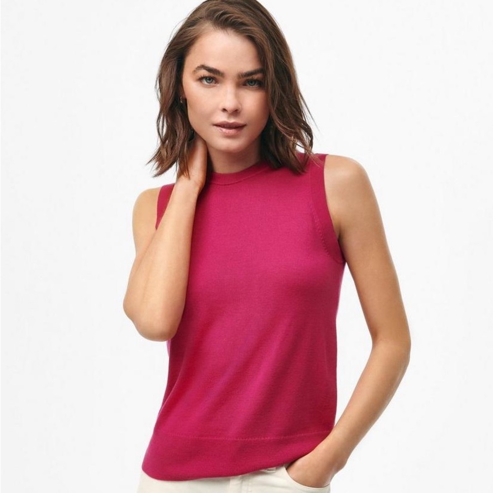 Brooks Brothers 100% Merino Wool Shell Sweater Size XS Pink